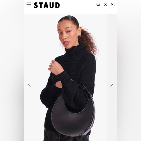 STAUD Crescent Moon Bag in Black. 100% leather. Excellent condition, barely used - Picture 6 of 10